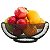 Fruteira Centro De Mesa Decorativo Em Metal 30x14cm Preto - Imagem 1