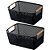 Kit 2 Cesto De Armazenamento Decoração De Cesta Multiuso Preto - Imagem 1