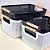 Kit 3 Cesto De Armazenamento Decoração De Cesta Multiuso 32x20cm Preto - Imagem 2