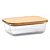 Pote Hermético Vidro Tampa De Bambu 1040ml - Imagem 1