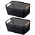 Kit 2 Cesto De Armazenamento Decoração Multiuso 36x22cm Preto - Imagem 1
