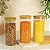Pote Hermético Mantimentos Vidro Tampa Bambu 21x8 Cm 1000ml - Imagem 6