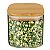 Pote Hermético Quadrado Vidro Tampa De Bambú 10,5x8 Cm 500ml - Imagem 1