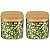 2 Potes Herméticos Quadrado Vidro Tampa De Bambú 500ml - Imagem 1