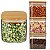 Kit 4 Potes Herméticos Quadrado Vidro Tampa De Bambú 500ml - Imagem 1