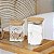 Kit 4 Potes Herméticos Quadrado Vidro Tampa De Bambú 500ml - Imagem 3