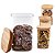 Kit 4 Potes Herméticos Quadrado Vidro Tampa De Bambú 700ml - Imagem 1