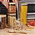 Kit 4 Potes Herméticos Quadrado Vidro Tampa De Bambú 700ml - Imagem 6