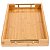 Bandeja De Bambu Retangular Grande 35x25 Cm C/alças Douradas - Imagem 3