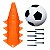 Kit Treino De Futebol Com 4 Cones + 1 Bola + 8 Pinos Laranja - Imagem 6