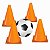 Kit Treino De Futebol Com 4 Cones + 1 Bola + 8 Pinos Laranja - Imagem 2