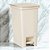 Lixeira De Pedal 10 Litros Suporte Compacta Cozinha Banheiro - Creme - Imagem 2