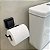 2 Suportes Papel Higiênico Porta Papel Preto Adesivo Forte - Imagem 4