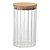 Pote Vidro Canelado Tampa Bambu P/ Mantimento Hermético 850ml - Imagem 1
