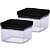 Kit 2 Pote Hermético Lumini Quadrado Black 480ml - Imagem 1