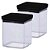 Kit 2 Pote Hermético Lumini Quadrado Black 1000ml - Imagem 1