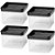 Kit 4 Pote Hermético Lumini Quadrado Black 225ml - Imagem 1