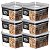 6 Potes Herméticos Multiuso Lumini Quadrado Paramount 830 Ml - Imagem 1