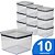 Kit 10 Pote Hermético Multiuso Lumini Quadrado Paramount 3.040 Ml - Imagem 1