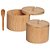 Kit 2 Porta Temperos Pote Com Colher Bambu Natural Multiuso - Imagem 1
