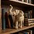 Escultura Elefante Poliresina Textura Palha Mart 20cm - Imagem 1