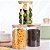 Kit 3 Potes Hermético Mantimentos Vidro Tampa De Bambu 10x8 Cm 600 Ml Organizador Alimentos - Imagem 1