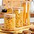 Kit 3 Potes Hermético Mantimentos Vidro Tampa De Bambu 10x8 Cm 600 Ml Organizador Alimentos - Imagem 7