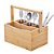 Suporte Porta Talheres Utensílios De Mesa Em Bambu Com Alça - Imagem 1