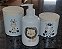 Kit higiene bebê Safari 3 peças - potes e porta álcool - Porcelana Tampa Pinus - MENINO - Imagem 3
