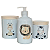 Kit higiene bebê Safari 3 peças - potes e porta álcool - Porcelana Tampa Pinus - MENINO - Imagem 1