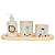 Kit higiene bebê 4 peças Safari - Bandeja Oval, potes e porta álcool - Peças porcelana bandeja e tampas pinus - Imagem 2