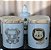 Kit higiene bebê Safari 5 peças - potes e porta álcool - Peças Porcelana Tampas Pinus - Imagem 3