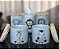 Kit higiene bebê Safari 5 peças - potes e porta álcool - Peças Porcelana Tampas Pinus - Imagem 7