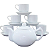 Jogo Café e Chá Mesa Posta 13 peças - Bule Chaleira 830ML + kit 6 xícaras café/chá hotel 200ml empilháveis c/ pires - Imagem 1