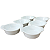 Jogo 6 Tigelas sobremesa 100ml - com abas - Kit Porcelana branca (2) - Imagem 1