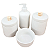 Kit Higiene Bebê Lavabo 4 peças c/ Pegador Porcelana Branca - Imagem 5