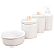 Kit Higiene Bebê Lavabo 4 peças c/ Pegador Porcelana Branca - Imagem 4