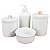 Kit Higiene Bebê Lavabo 4 peças c/ Pegador Porcelana Branca - Imagem 3