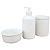 Kit Higiene Bebê Lavabo 3 peças Porcelana Branca - Imagem 3
