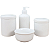 Kit Higiene Bebê Lavabo 4 peças - Porcelana Branca - Imagem 3