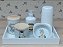 Kit higiene bebê Safari 6 peças - Bandeja, potes, porta álcool e molhadeira - Peças Porcelana Bandeja e Tampas Pinus - Imagem 2