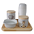 Kit higiene bebê Safari 5 Pçs - Peças porcelana e Pinus - Imagem 2