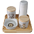 Kit higiene bebê Safari 5 Pçs - Peças porcelana e Pinus - Imagem 4