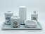 Kit higiene bebê Principe Ursinho 6 peças - bandeja, potes, porta álcool e molhadeira - Peças Porcelana - Imagem 4