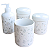 Kit higiene bebê lavabo arabescos 4 pçs - Tudo Porcelana - Imagem 1