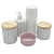 Kit higiene Lavabo Poá Colorido 5 pçs Molh. RS Tampas Pinus - Imagem 1