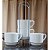 Kit Jogo 4 Xicaras Café/Chá hotel 200ml Empilháveis com suporte - Porcelana Branca - Imagem 2