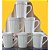 Kit Jogo 6 Canecas xícaras Café, Chá hotel 220ml tipo Copo Americano - Porcelana branca - Imagem 5