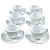 Kit Jogo 6 xícaras Café 80ml Cônica com pires - Porcelana branca (2) - Imagem 1