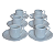 Jogo 6 xícaras de Café com pires - 55 ml Base Reta - Porcelana branca - Imagem 1